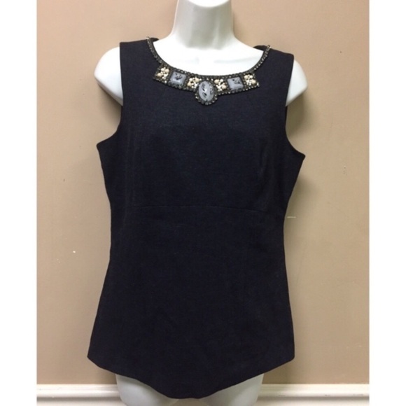 CAbi Size 6 Dark Gray Sleeveless Glitz Shell - Picture 1 of 6
